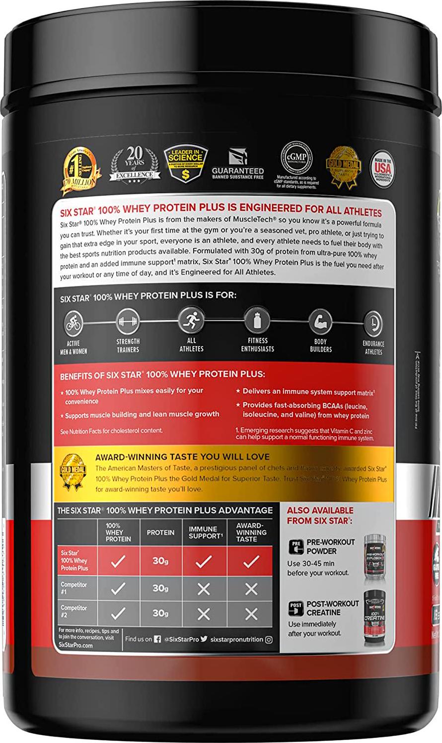 Six Star Elite Series 100% Whey Protein Plus Triple Chocolate 1.8lbs US