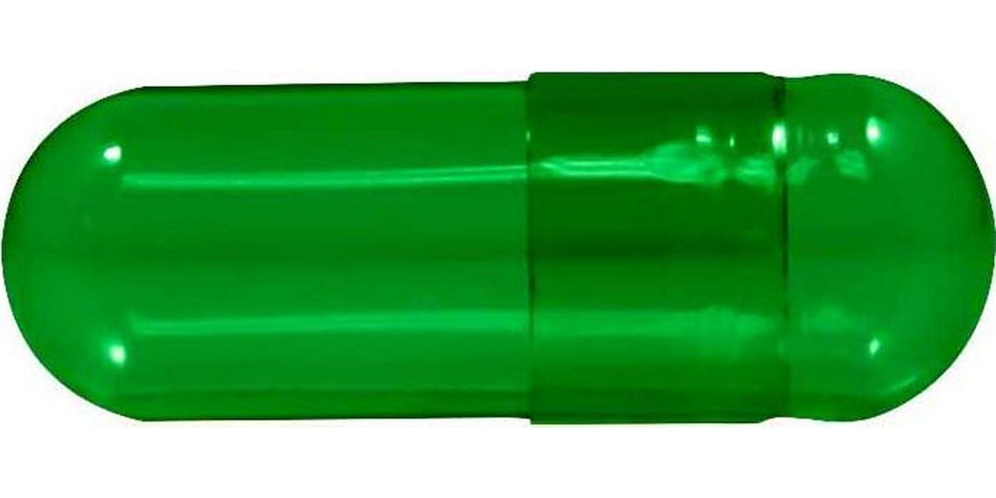 Size 0 Chlorophyll Empty Vegetarian Capsules by Capsuline - Green/Green 1000 Count