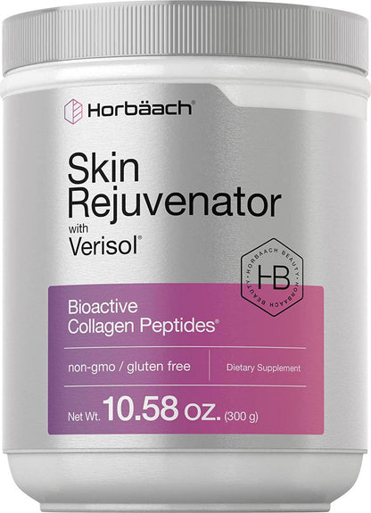 Skin Rejuvenator with Verisol 10.58 oz | Bioactive Collagen Peptide Powder | Types I and III | Non GMO, Gluten Free Supplement | by Horbaach