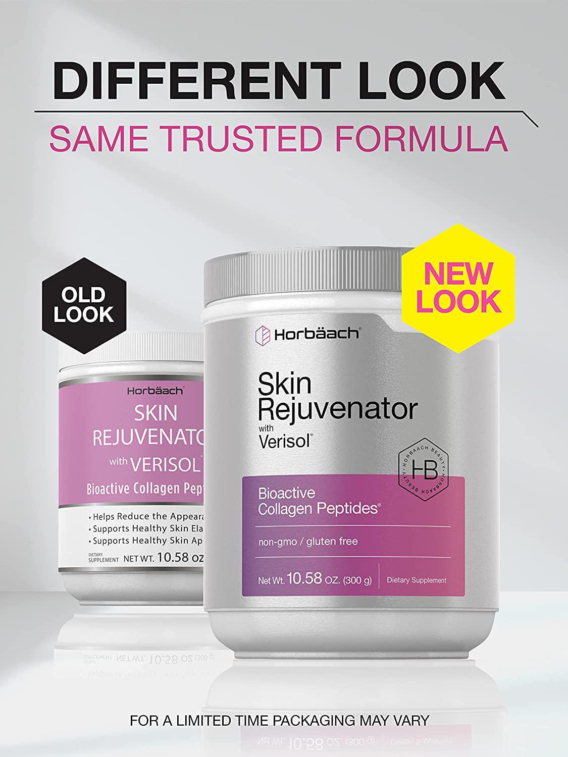 Skin Rejuvenator with Verisol 10.58 oz | Bioactive Collagen Peptide Powder | Types I and III | Non GMO, Gluten Free Supplement | by Horbaach