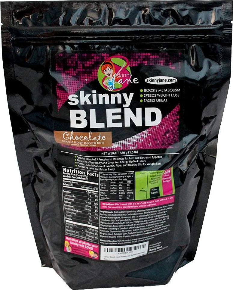 Skinny Blend - Best Tasting Protein Shake for Women - Slim Fast Weight Loss Shakes - Meal Replacement - Low Carb Breakfast - Diet Supplement - Appetite Suppressant - 30 Delicious Shakes (Chocolate)