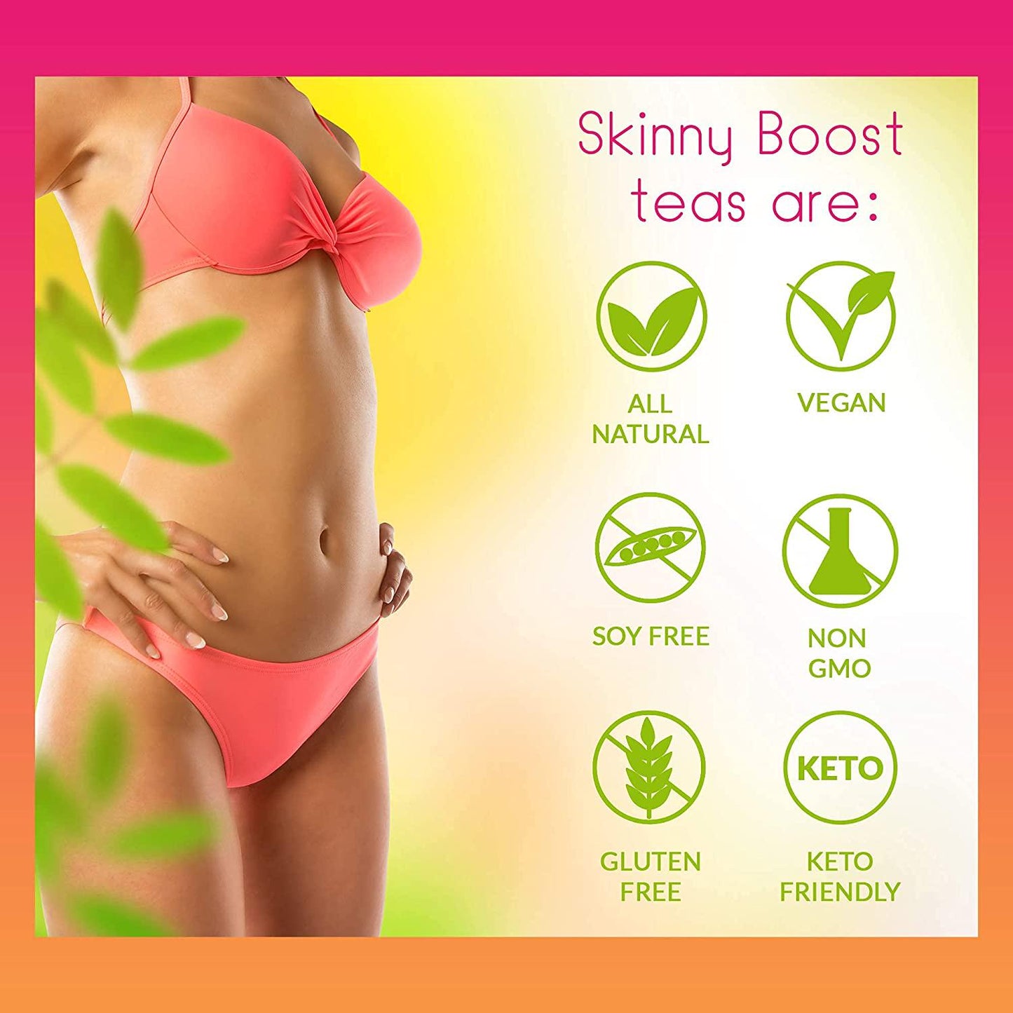 Skinny Boost 28 Day Detox Daytime Tea -(28 Tea Bags) Supports Metabolism Boost, Detox, All Natural, Non GMO, Vegan, Keto Friendly