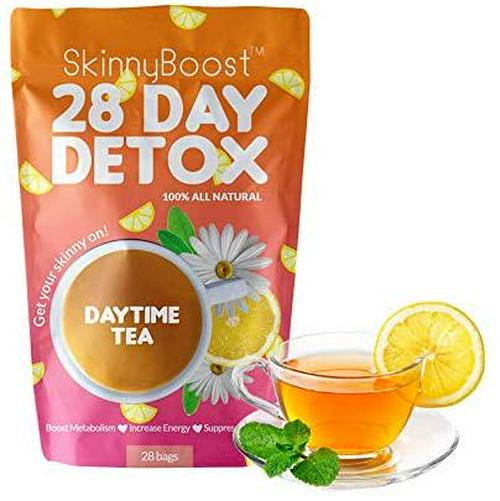 Skinny Boost 28 Day Detox Daytime Tea -(28 Tea Bags) Supports Metabolism Boost, Detox, All Natural, Non GMO, Vegan, Keto Friendly