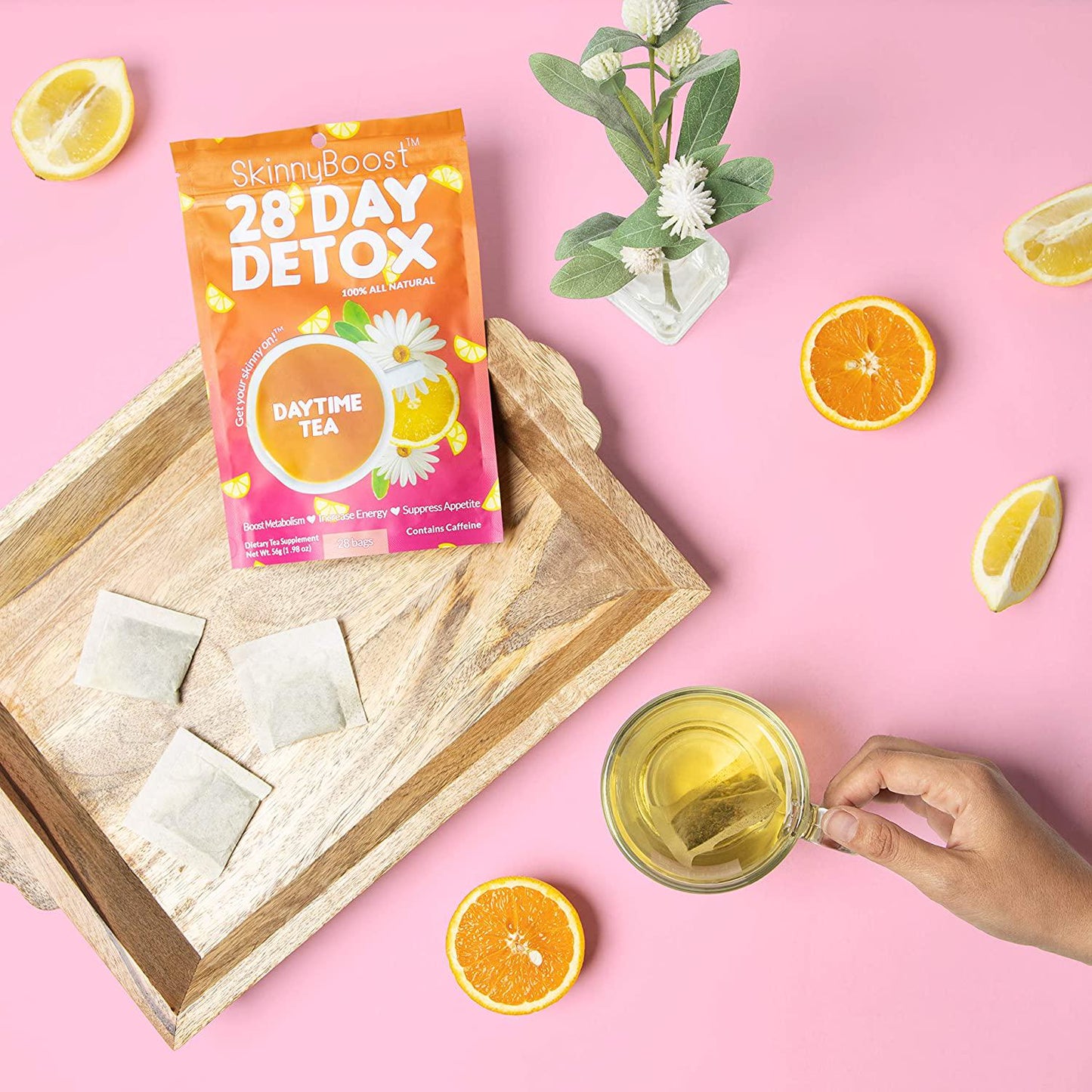 Skinny Boost 28 Day Detox Daytime Tea -(28 Tea Bags) Supports Metabolism Boost, Detox, All Natural, Non GMO, Vegan, Keto Friendly