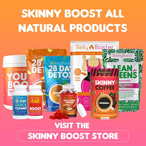 Skinny Boost Tea Kit-2 Pack with Free Palm Tumbler- 2 Daytime Teas (28 Bags/Pouch) 2 Evening Detox Teas (14 Bags/Pouch) Non GMO, Vegan, All Natural Detox and Cleanse