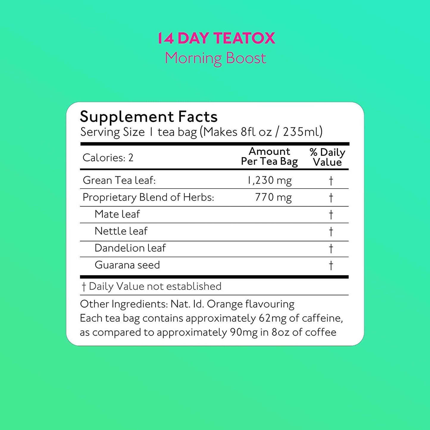 SkinyMint Detox Tea 14 Day Kit- Ultimate TeaTox Programme- All Natural Morning Boost and Night Cleanse Detox Tea- Helps Reduce Bloating and Boost Energy 