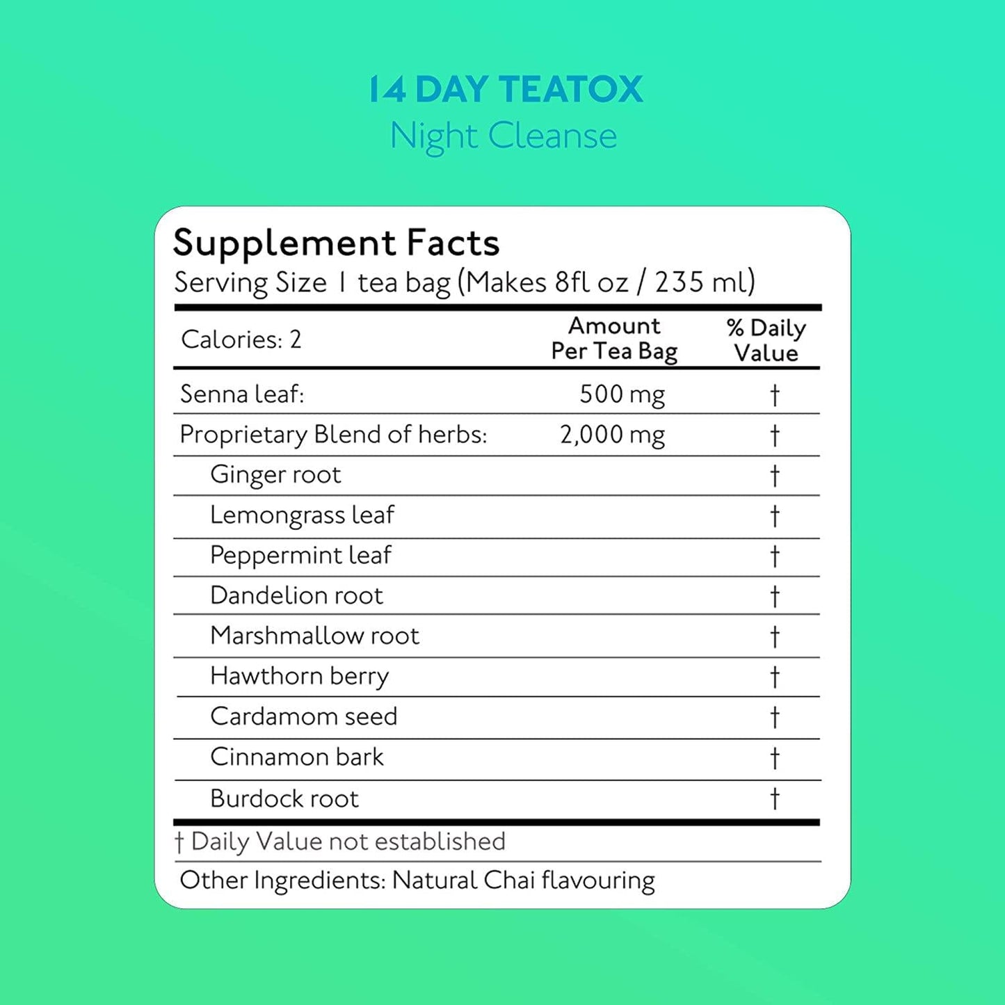 SkinyMint Detox Tea 14 Day Kit- Ultimate TeaTox Programme- All Natural Morning Boost and Night Cleanse Detox Tea- Helps Reduce Bloating and Boost Energy 