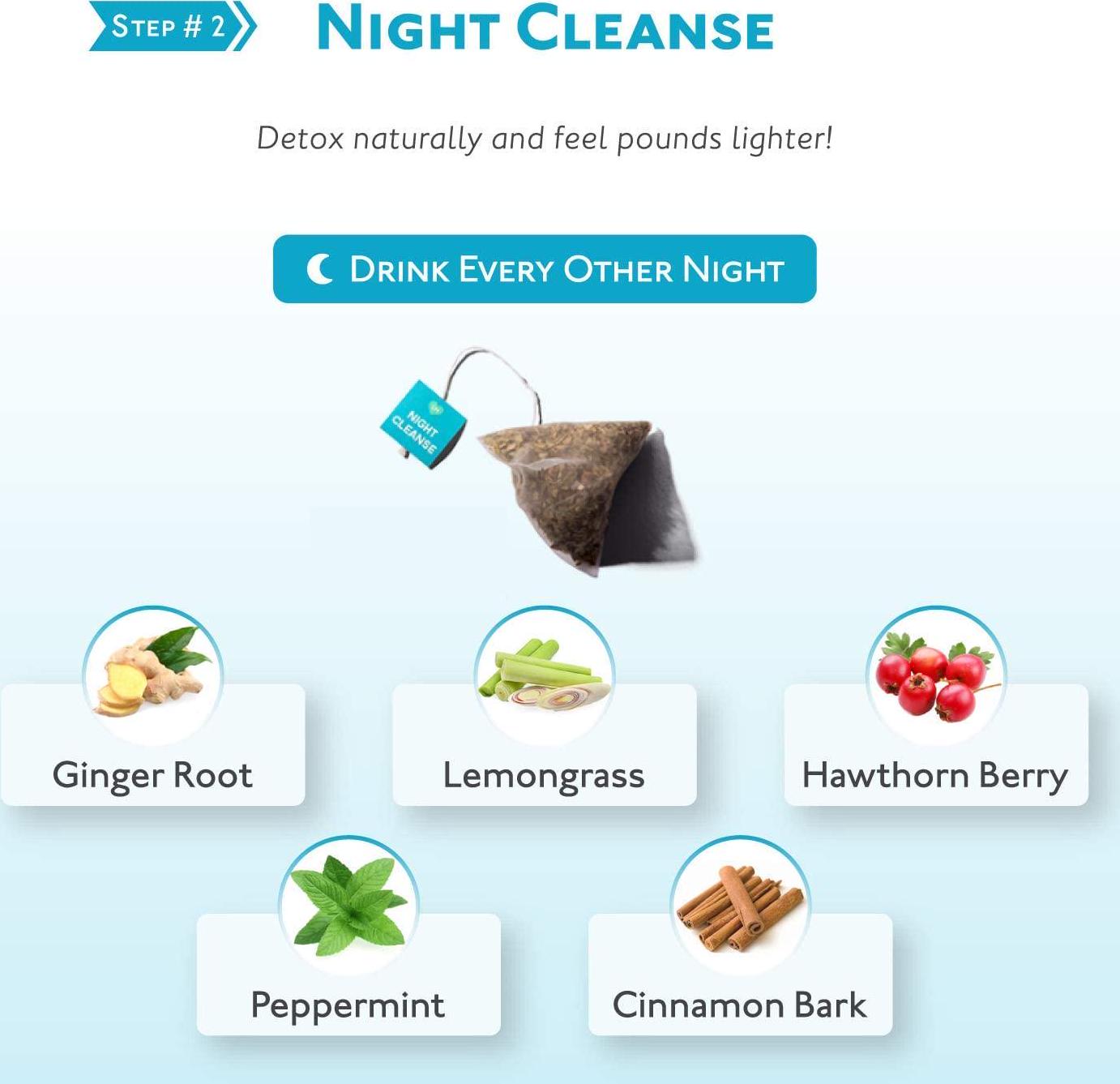 SkinyMint Original 28 Day Detox Tea Kit- Ultimate TeaTox Programme- All Natural Morning Boost and Night Cleanse Detox Tea- Helps Reduce Bloating and Boost EnergyÂ