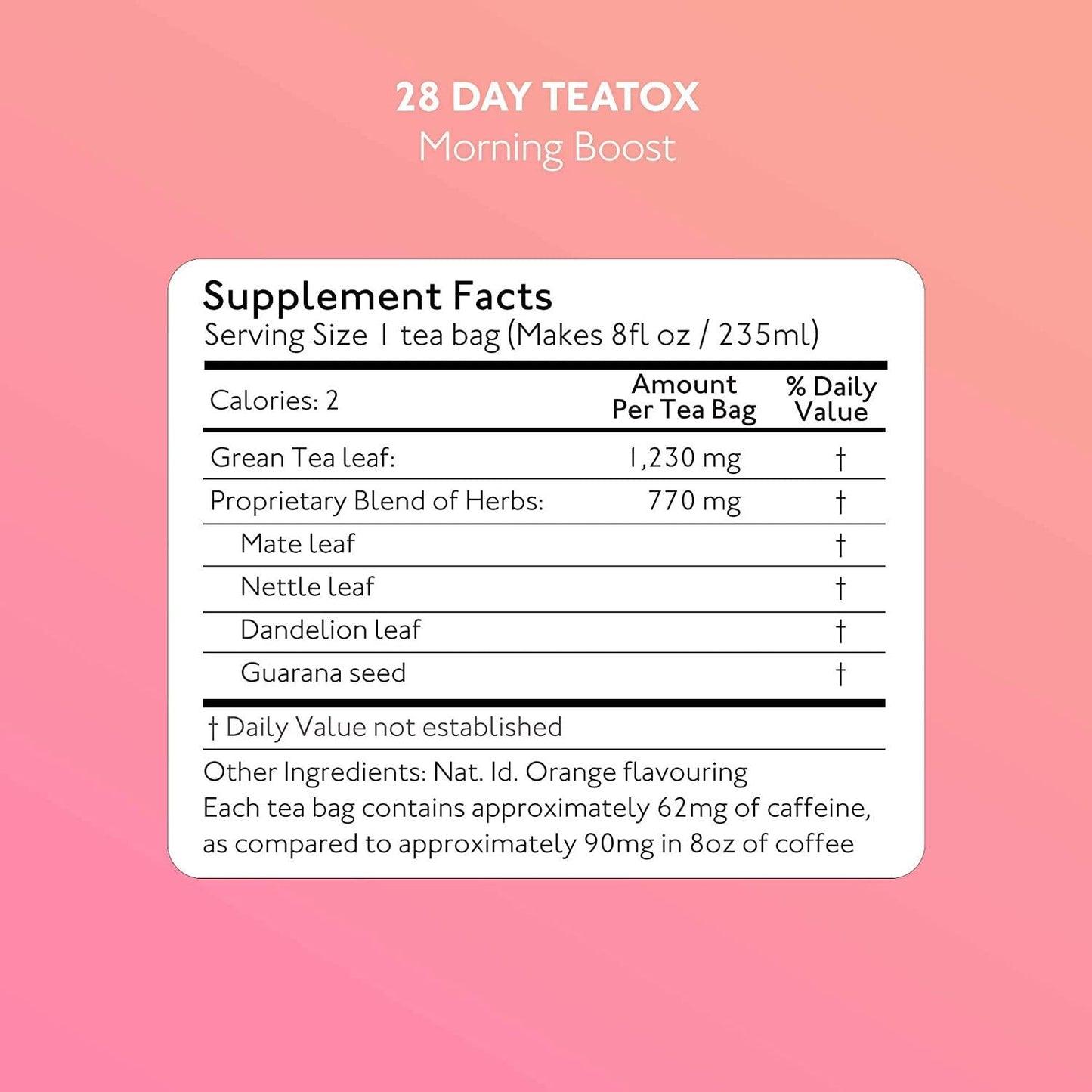 SkinyMint Original 28 Day Detox Tea Kit- Ultimate TeaTox Programme- All Natural Morning Boost and Night Cleanse Detox Tea- Helps Reduce Bloating and Boost EnergyÂ