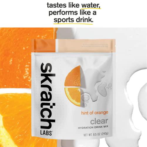 Skratch Labs Clear Hydration Drink Mix, Orange (8.5 oz, 16 Servings)- Unflavored Electrolyte powder for Exercise, Endurance and Performance- Essential Electrolytes for Energy and Rapid Recovery- Non-GMO