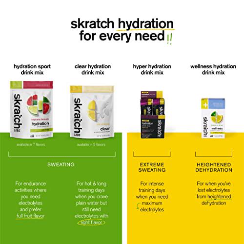 Skratch Labs Clear Hydration Drink Mix, Orange (8.5 oz, 16 Servings)- Unflavored Electrolyte powder for Exercise, Endurance and Performance- Essential Electrolytes for Energy and Rapid Recovery- Non-GMO