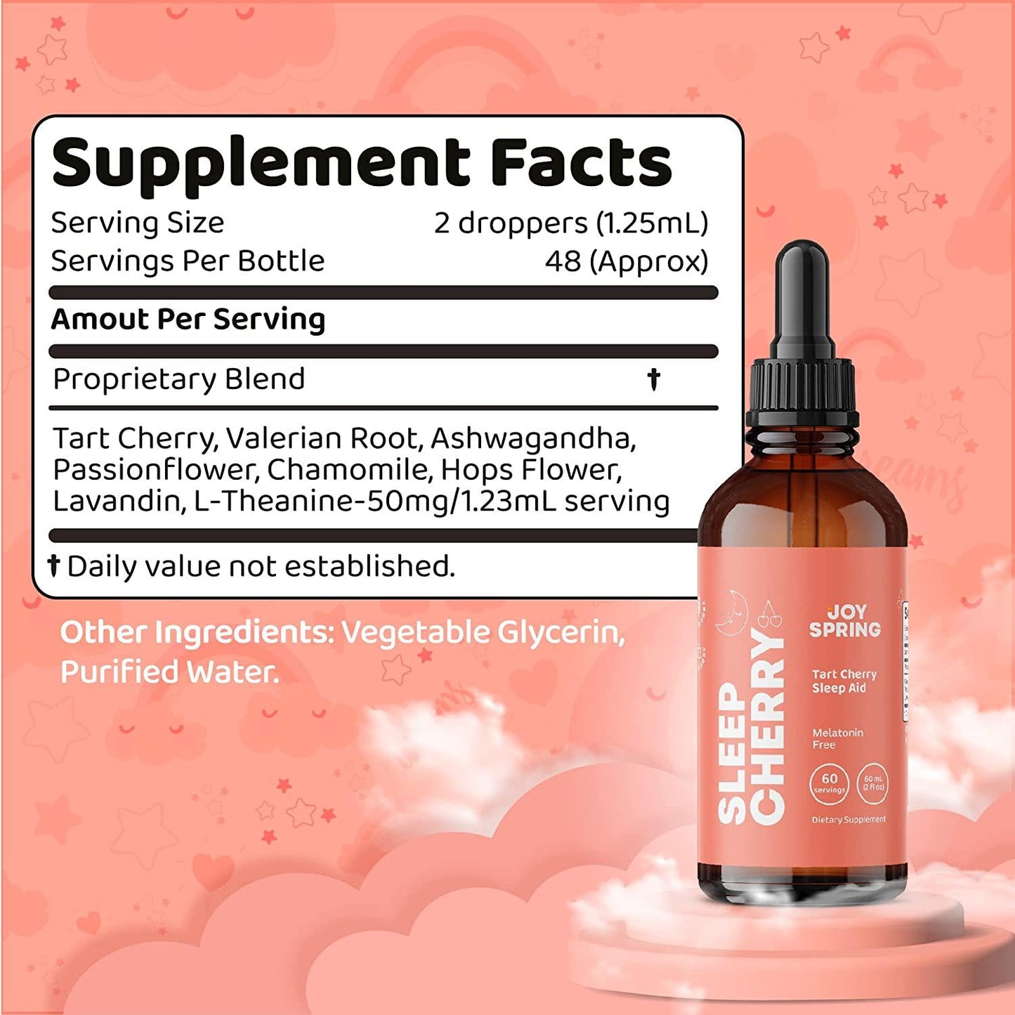 SleepCherry for Kids Natural Sleep Aid - Toddler Sleep Aid and Kids Sleep Aid Liquid Drops for a More Restful Night's Sleep - Sleep Supplement for Children - Kids Melatonin Free Sleep Aid