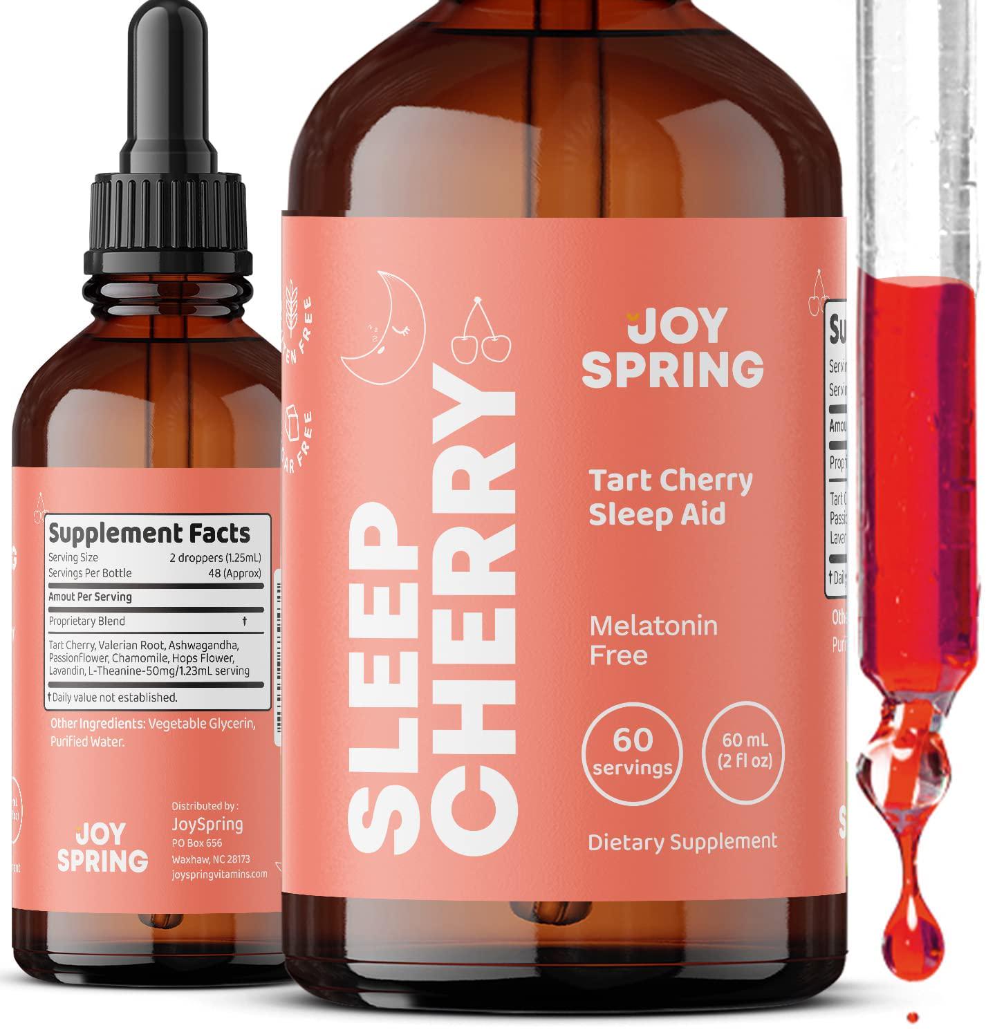 SleepCherry for Kids Natural Sleep Aid - Toddler Sleep Aid and Kids Sleep Aid Liquid Drops for a More Restful Night's Sleep - Sleep Supplement for Children - Kids Melatonin Free Sleep Aid