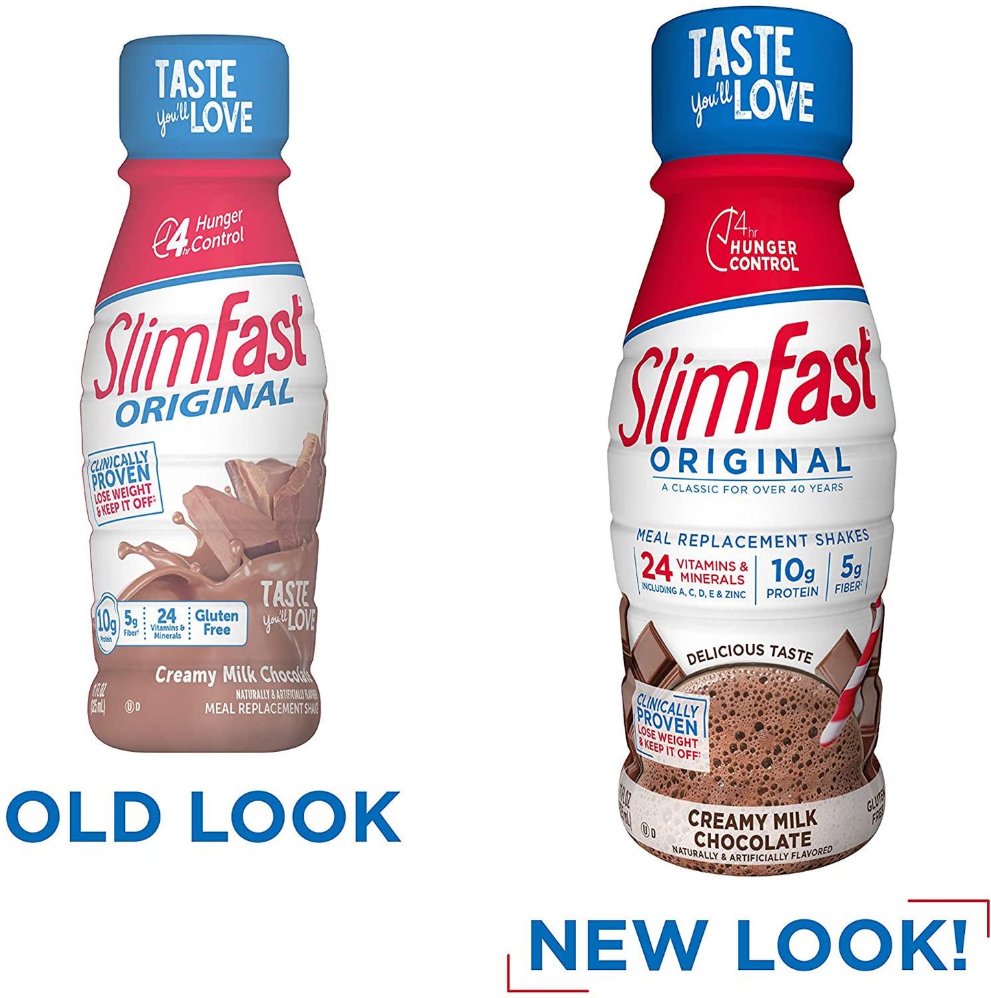 SlimFast Original - Weight Loss Meal Replacement RTD Shakes - With 10g Of Protein and 5g Of Fiber - Plus 24 Vitamins and Minerals per serving - Creamy Milk Chocolate, 4 Count