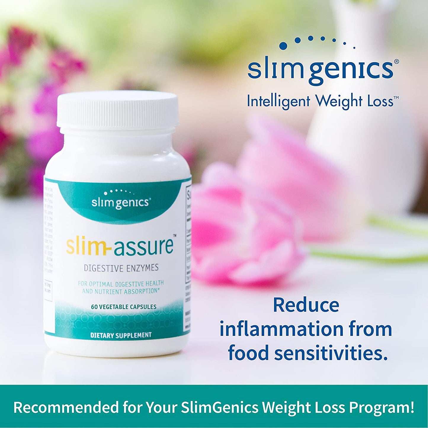 SlimGenics Slim-Assure | Digestive Enzymes Digestive Aid Helps Relieve Gas and Bloating - Gluten and Soy Free - Alleviates IBS Symptoms and Provides Digestive Support (60ct)