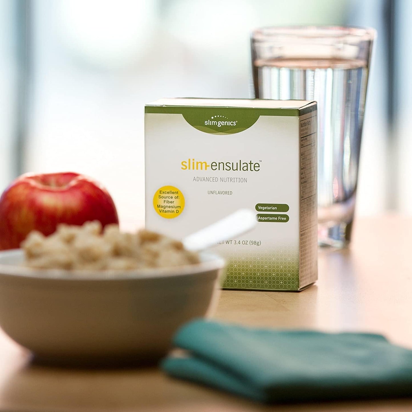 SlimGenics Slim-Ensulate | Essential Soluble Fiber Supplement - Prebiotic Powder Supports Bowel Health and Immune Function Inulin Fiber with Key Vitamins to Enhance Weight Loss (30 Count)