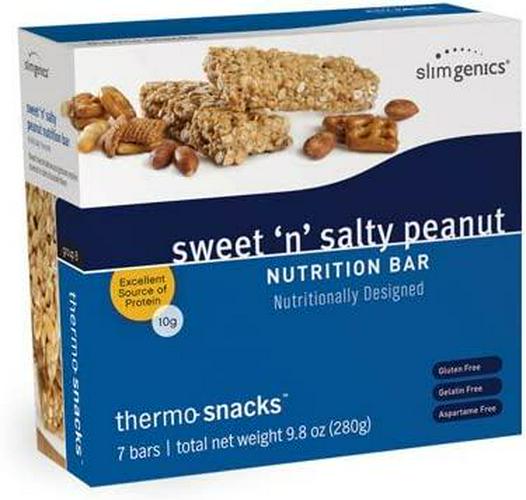 SlimGenics Thermo-Snacks |10g Protein - Alleviate Cravings, Increase Energy and Mental Focus, Enhance Weight Loss Results - Kosher Certified, 150 Calories - 7 Bars | Peanut Bar