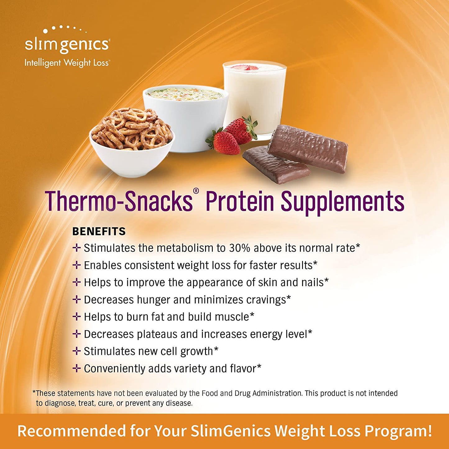 SlimGenics Thermo-Snacks |10g Protein - Alleviate Cravings, Increase Energy and Mental Focus, Enhance Weight Loss Results - Kosher Certified, 150 Calories - 7 Bars | Peanut Bar