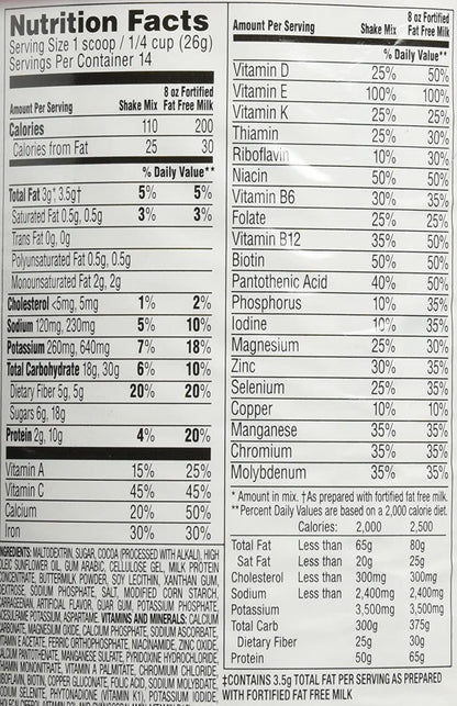 Slimfast Original Meal Replacement Shake Mix, Chocolate, 12.83 Ounce