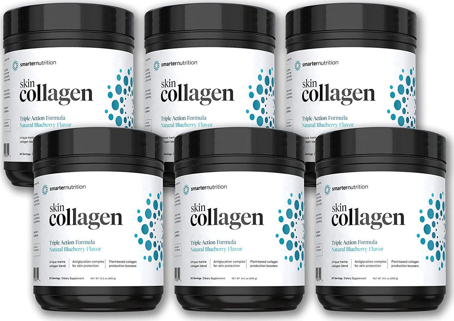 Smarter Skin Collagen - Triple Action Formula for Vibrant, Healthy Skin - Unique Marine Collagen Blend with Antioxidant Protection and Plant-Based Collagen Production Boosters (120 Servings)