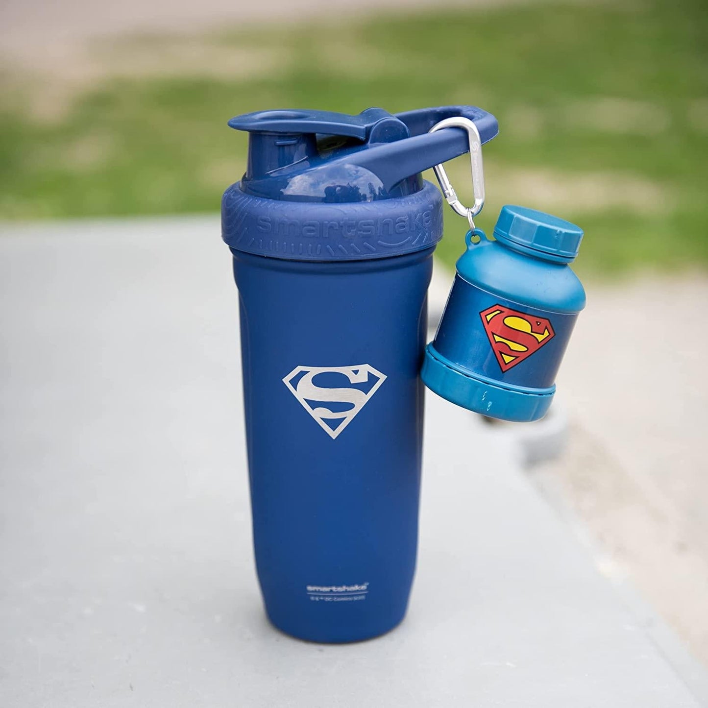 Smartshake DC Comics Whey2Go Funnel Superman Shaker, 110 ml Capacity