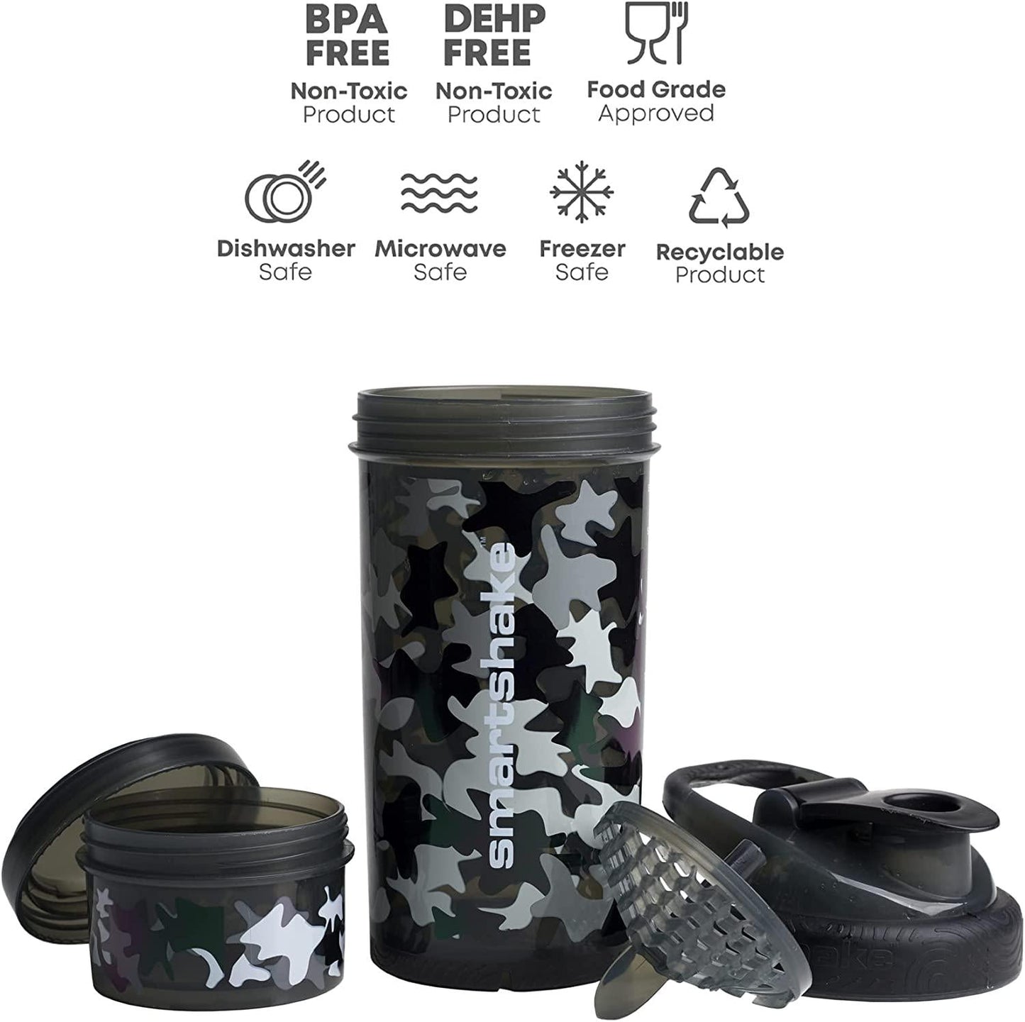 Smartshake Revive Shaker, 750 ml Capacity, Camo Black