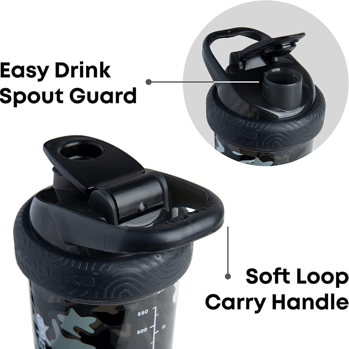 Smartshake Revive Shaker, 750 ml Capacity, Camo Black