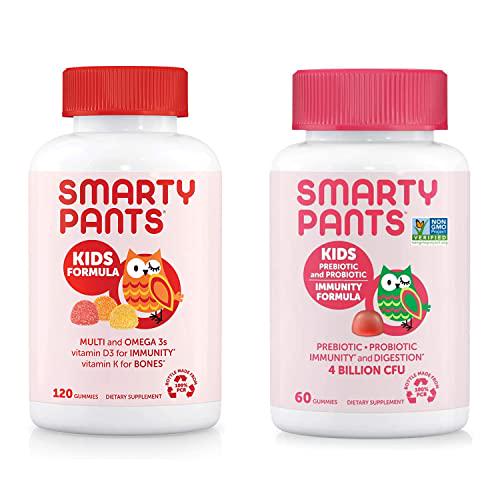 SmartyPants Kids Multivitamin Bundle: (1) Kids Formula and (1) Kids Probiotic Immunity Strawberry Crème Daily Gummy Vitamins