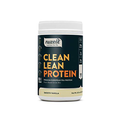 Smooth Vanilla Clean Lean Protein by Nuzest - Premium Vegan Protein Powder, Plant Protein Powder, Dairy Free, Gluten Free, GMO Free, Naturally Sweetened, 10 Servings, 8.8 oz
