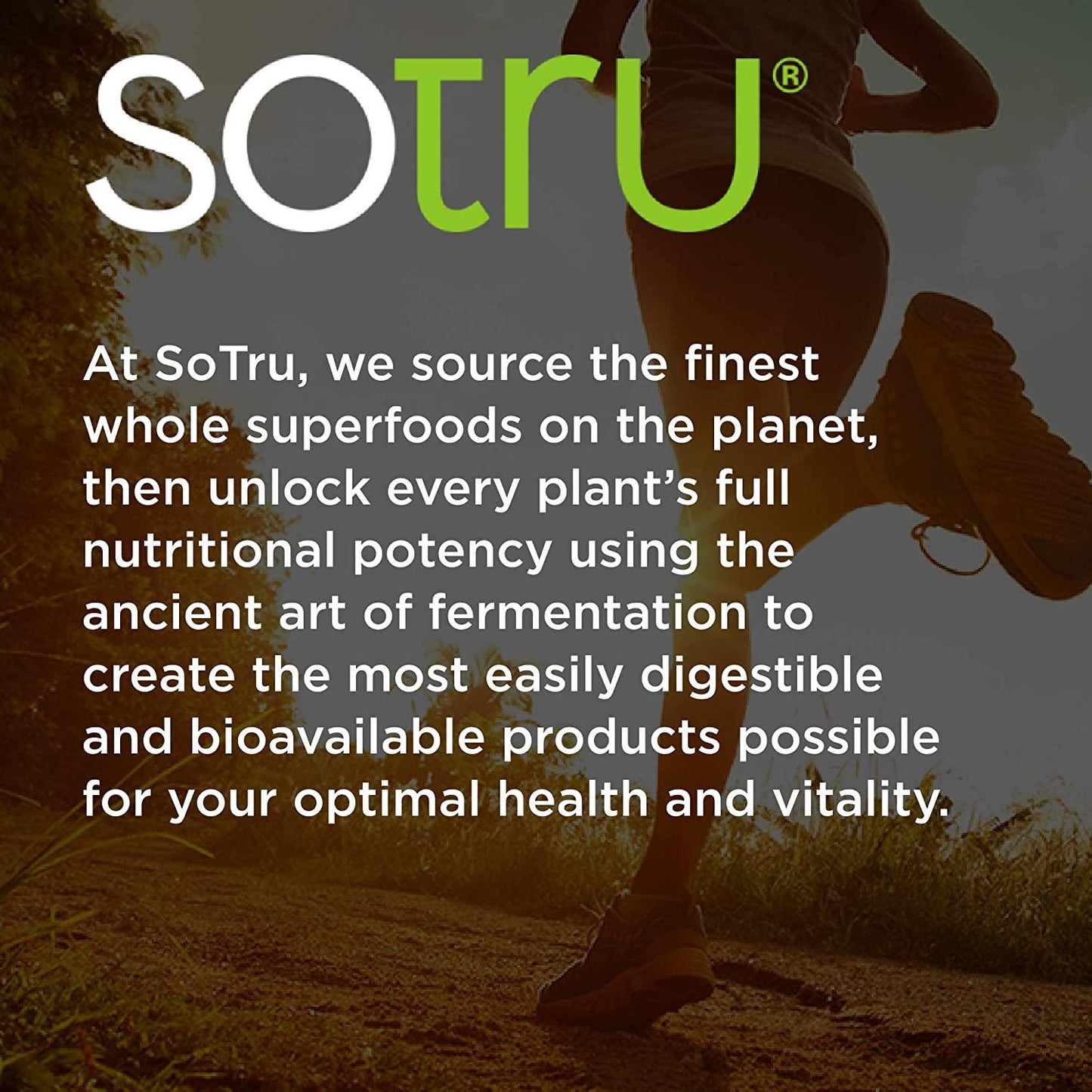 SoTru Alkalizing Greens - 8.47 oz. - Fermented Superfood Blend with Digestive Enzymes, Probiotics and Prebiotic Fiber - USDA Certified Organic, Non-GMO, Vegan, Gluten-Free - 30 Servings