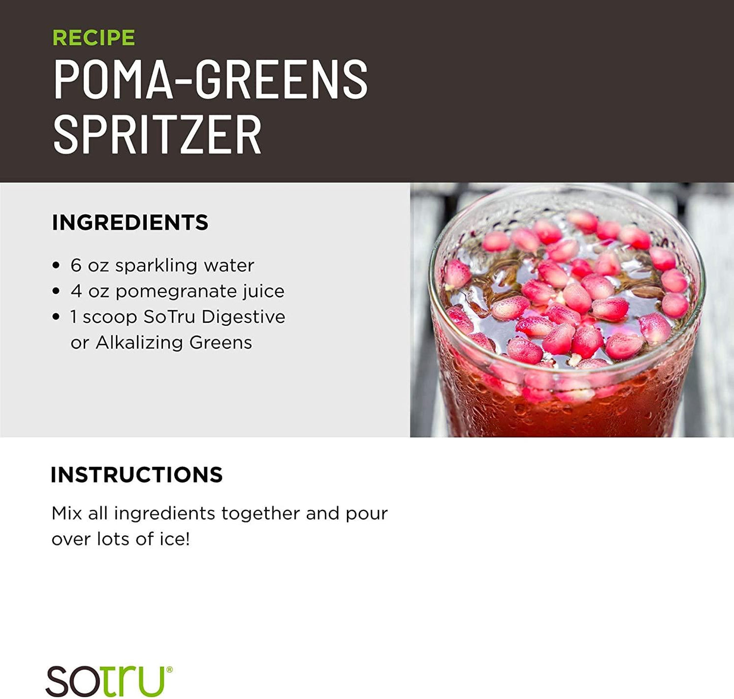 SoTru Alkalizing Greens - 8.47 oz. - Fermented Superfood Blend with Digestive Enzymes, Probiotics and Prebiotic Fiber - USDA Certified Organic, Non-GMO, Vegan, Gluten-Free - 30 Servings