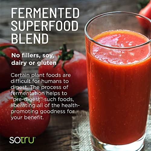 SoTru Fruitful Greens, Fruit Flavored - 8.47 oz. - Antioxidant - Fermented Superfood Blend with Digestive Enzymes and Prebiotic Fiber - USDA Certified Organic, Non-GMO, Vegan, Gluten-Free - 21 Servings