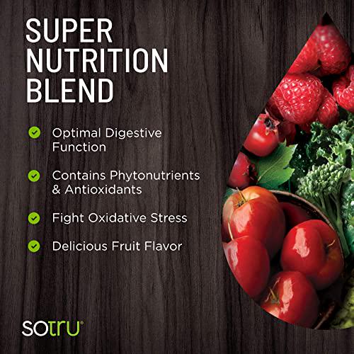 SoTru Fruitful Greens, Fruit Flavored - 8.47 oz. - Antioxidant - Fermented Superfood Blend with Digestive Enzymes and Prebiotic Fiber - USDA Certified Organic, Non-GMO, Vegan, Gluten-Free - 21 Servings