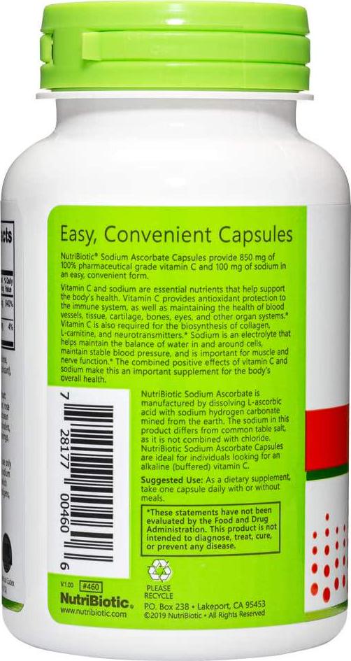 Sodium Ascorbate Capsules 100 Capsules