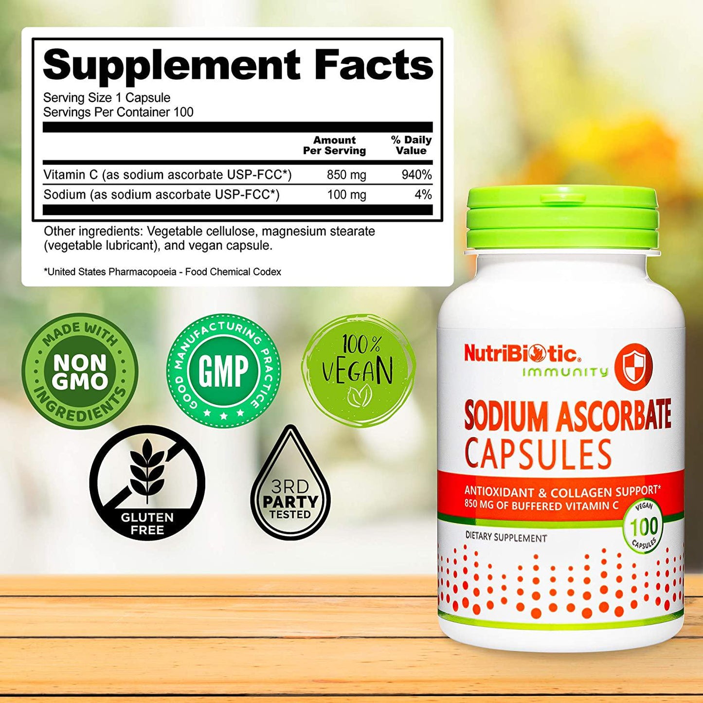 Sodium Ascorbate Capsules 100 Capsules