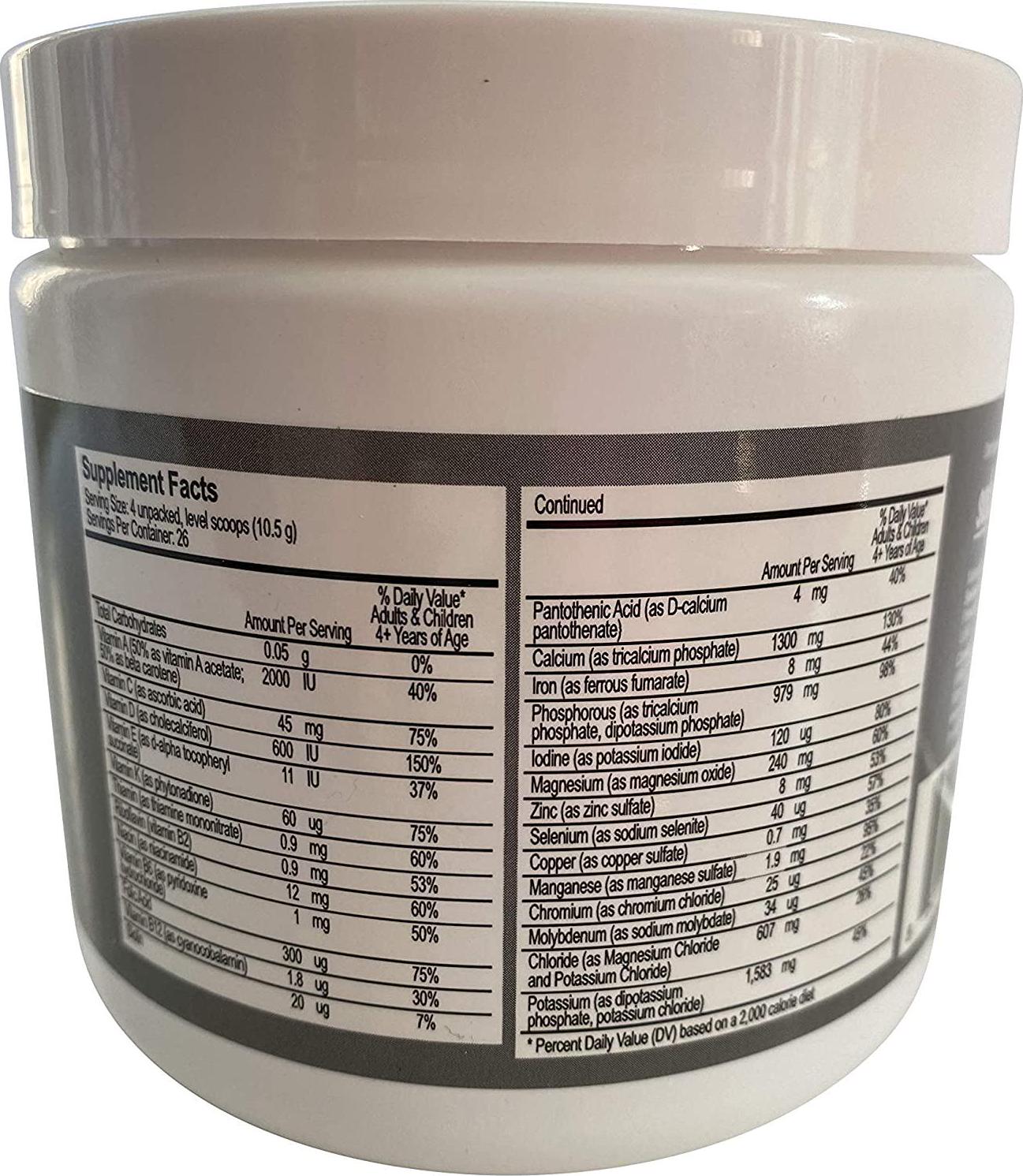 Solace Nutrition NanoVM 9-18 (275g) Flavorless Powdered Hypoallergenic, Carbohydrate Free Vitamin and Mineral Supplement, Designed Specifically for Children with Food Allergies 9-18 Years of Age