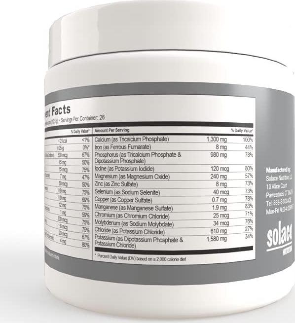 Solace Nutrition NanoVM 9-18 (275g) Flavorless Powdered Hypoallergenic, Carbohydrate Free Vitamin and Mineral Supplement, Designed Specifically for Children with Food Allergies 9-18 Years of Age