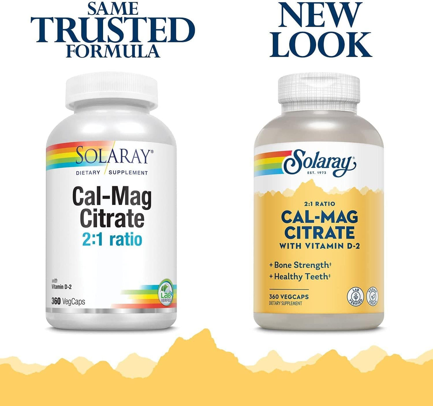 Solaray Cal-Mag Citrate w/ Vit D 2:1 360 Vegetarian Capsules