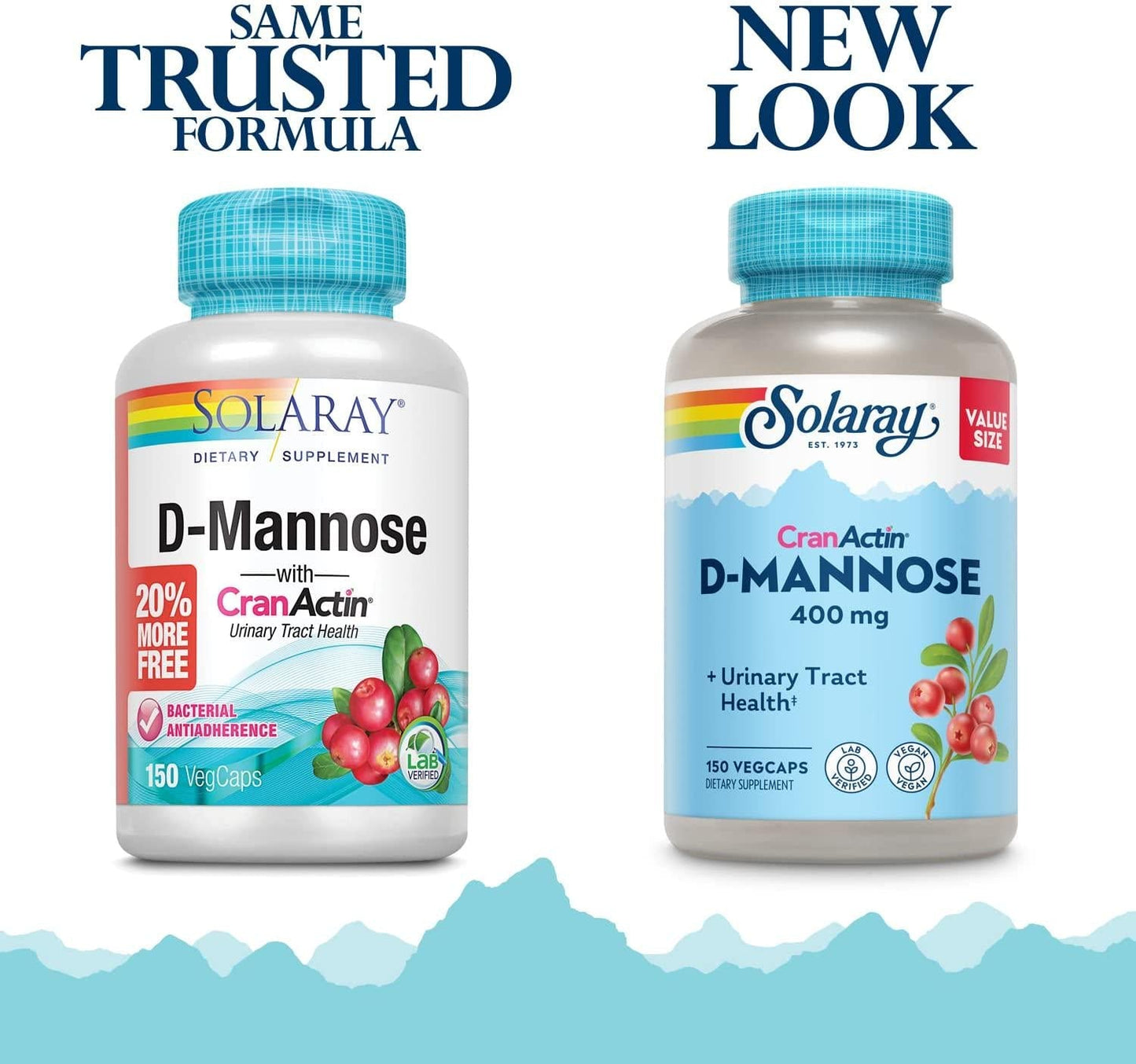 Solaray D-Mannose w/CranActin Cranberry Extract 1000mg w/VIT C | Healthy Urinary Tract Support | 75 Serv | 150 VegCaps