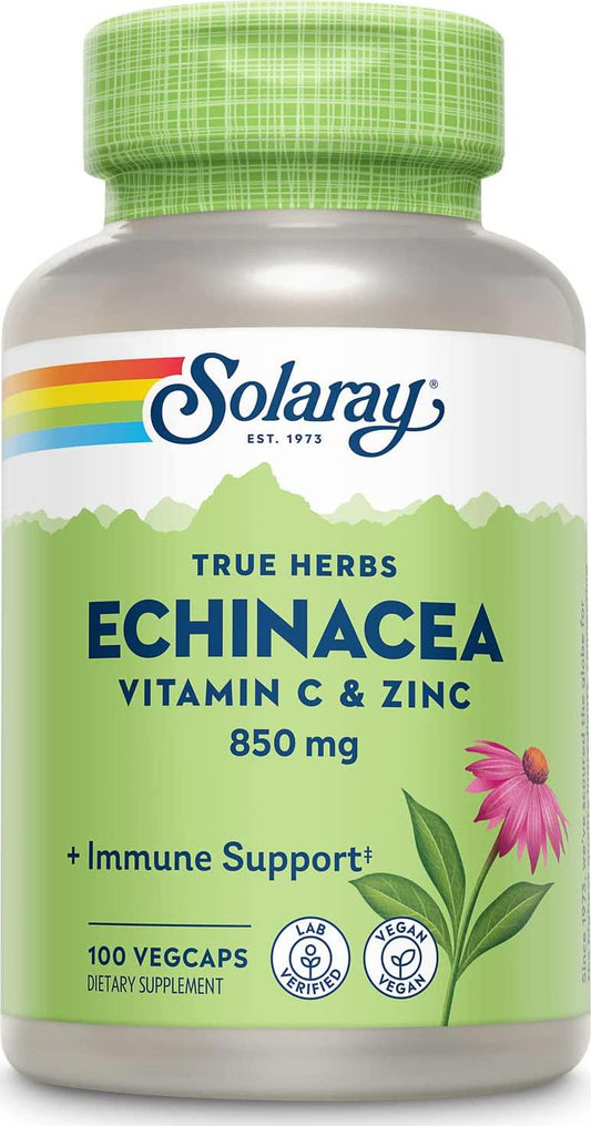 Solaray - Echinacea Root with Vitamin C and Zinc - 100 Capsules