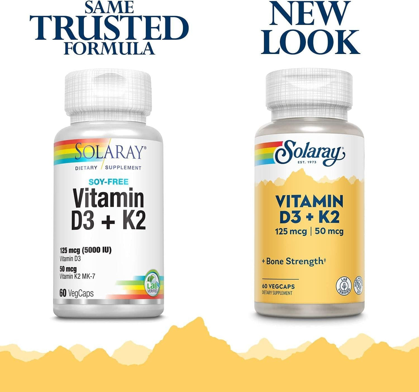 Solaray Vitamin D-3 + K-2 60 Ct