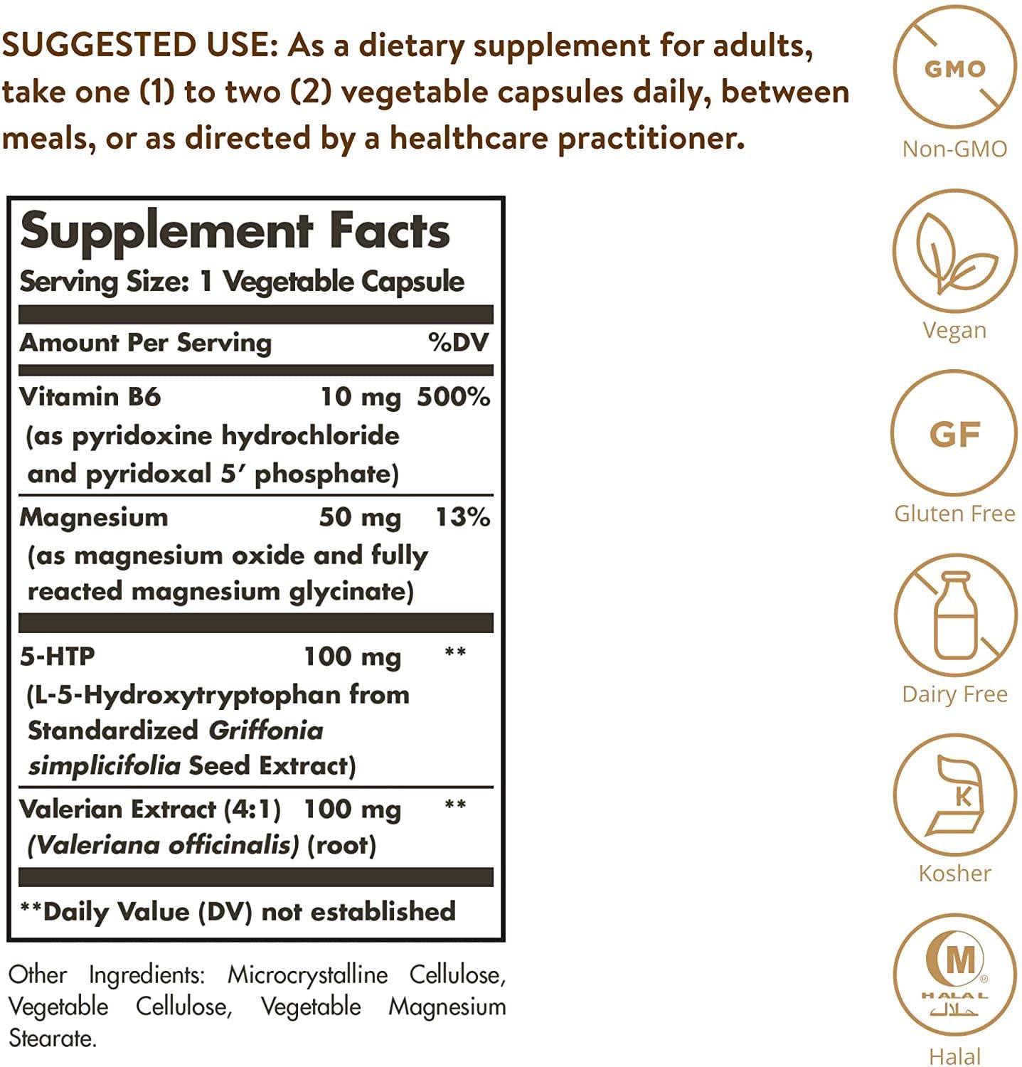 Solgar, 5-HTP 100 mg, 90 Vegetable Capsules