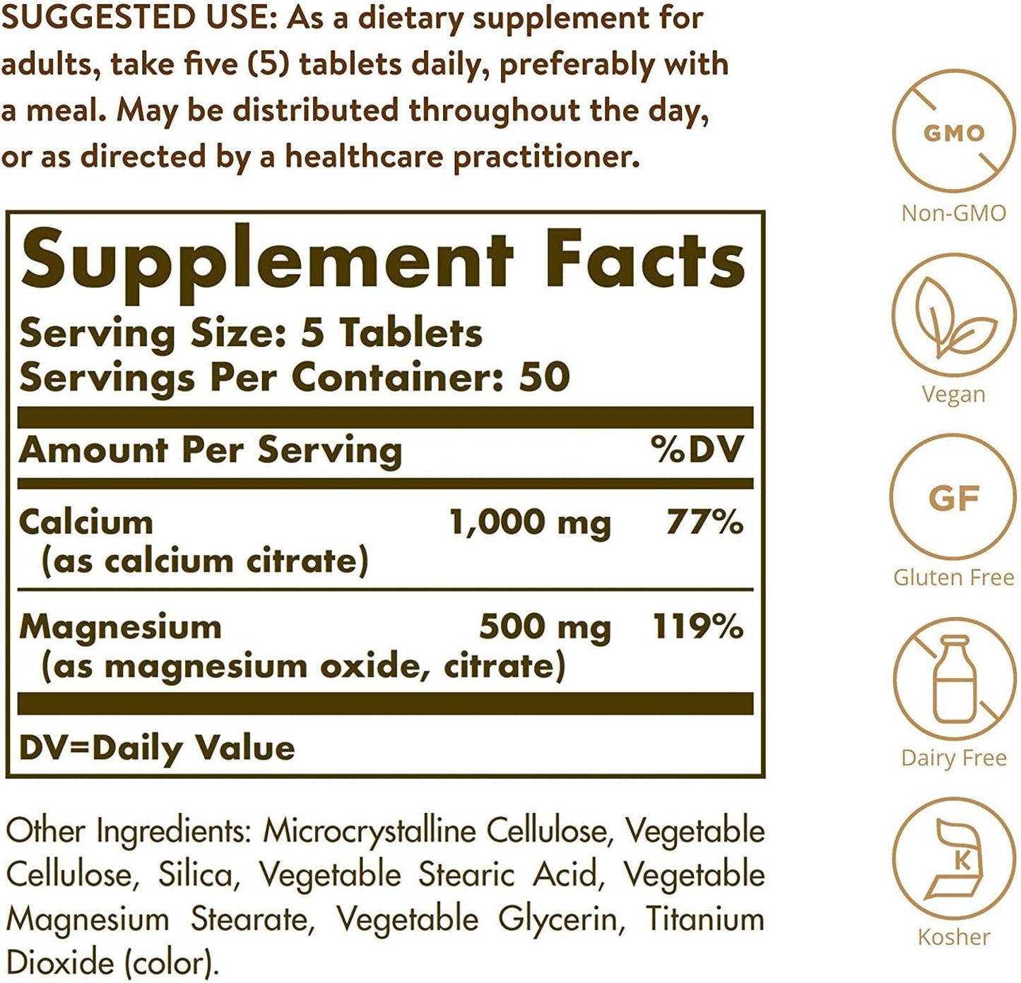 Solgar - Calcium Magnesium Citrate - 250 Tablets