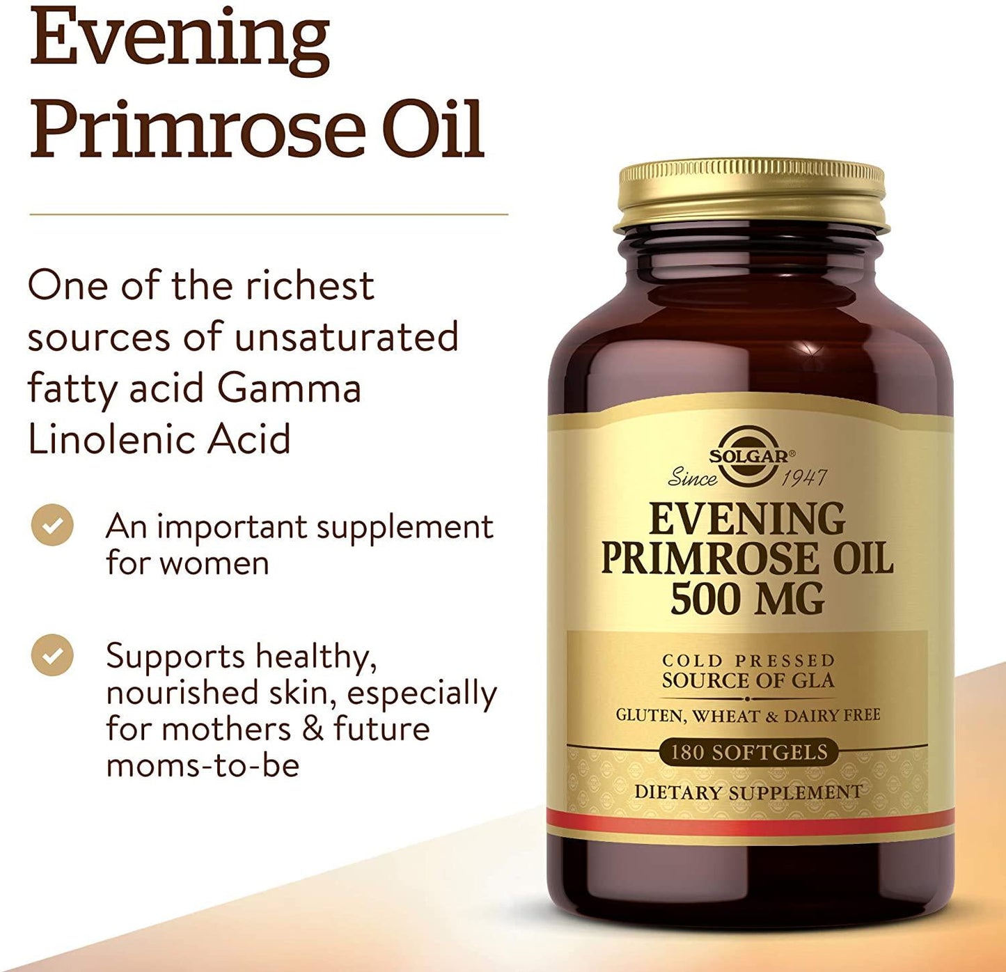 Solgar - Evening Primrose Oil 500 mg. - 180 Softgels