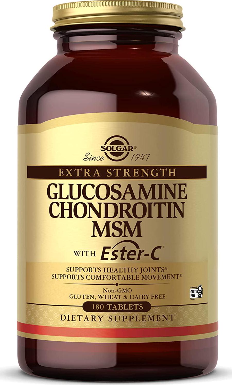 Solgar Extra Strength Glucosamine Chondroitin MSM with Ester-C Tablets 180ct