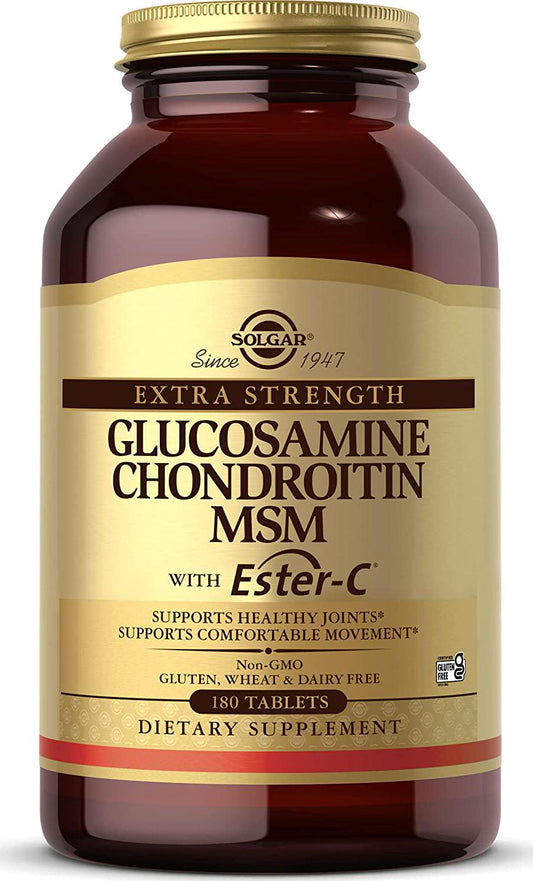 Solgar Extra Strength Glucosamine Chondroitin MSM with Ester-C Tablets 180ct