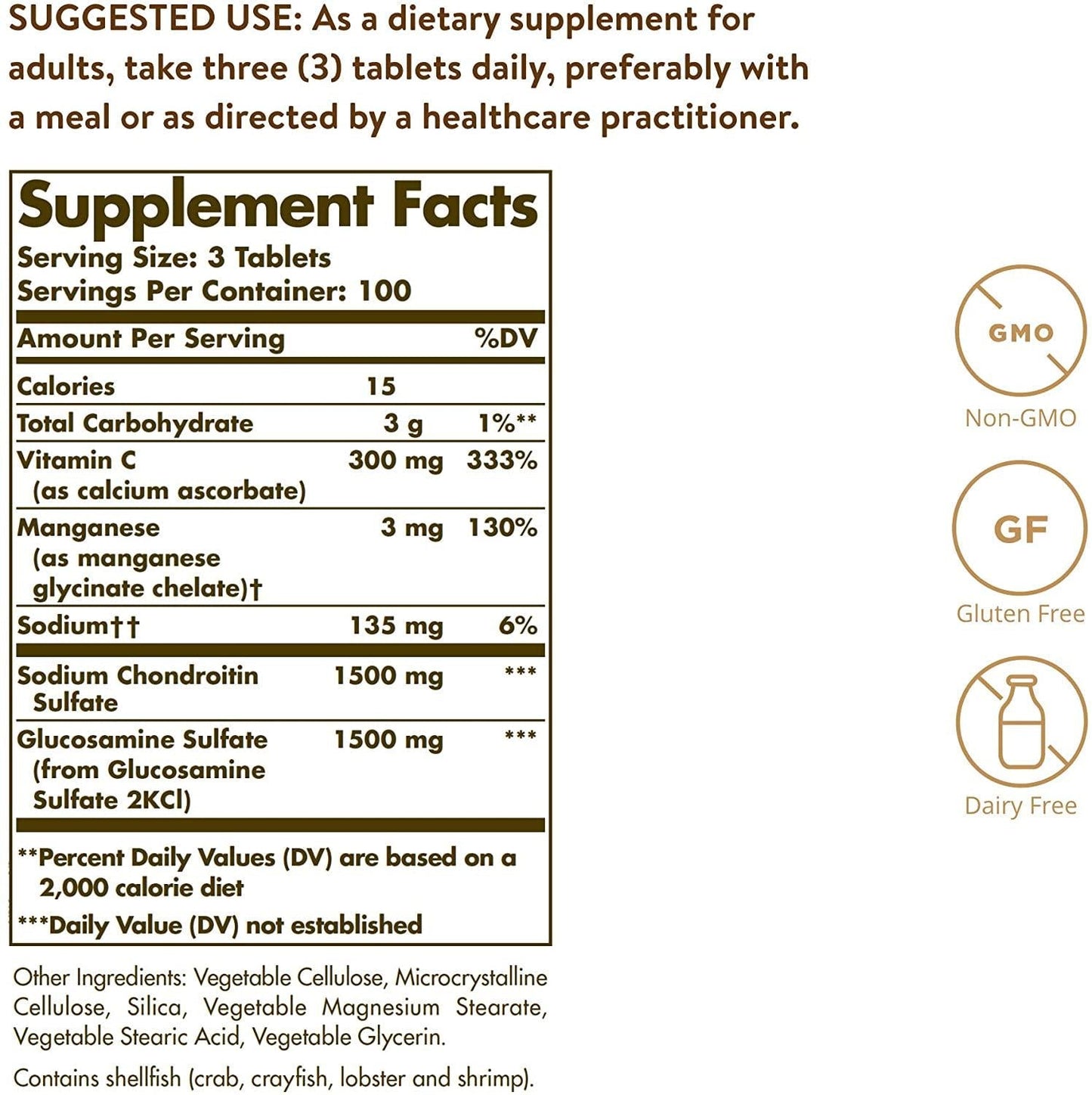 Solgar - Extra Strength Glucosamine Chondroitin Complex - 300 Tablets