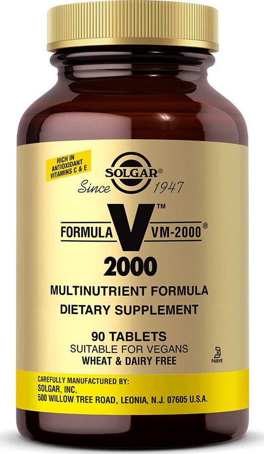 Solgar Formula VM-2000 (Multinutrient System), 90 Tablets - Premium Quality Multiple - Contains Zinc - Supports A Healthy Immune System - Vegan, Dairy Free, Kosher - 45 Servings