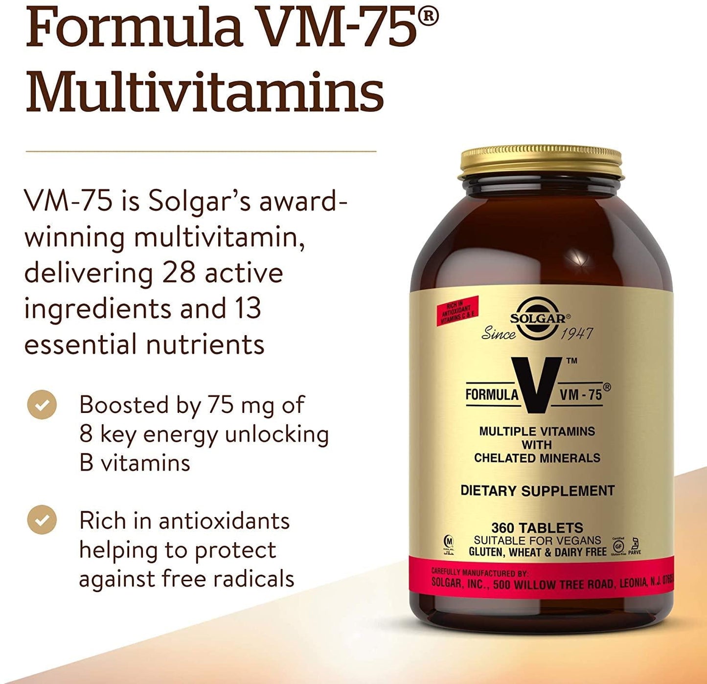 Solgar Formula VM-75 Tablets, 360 Count