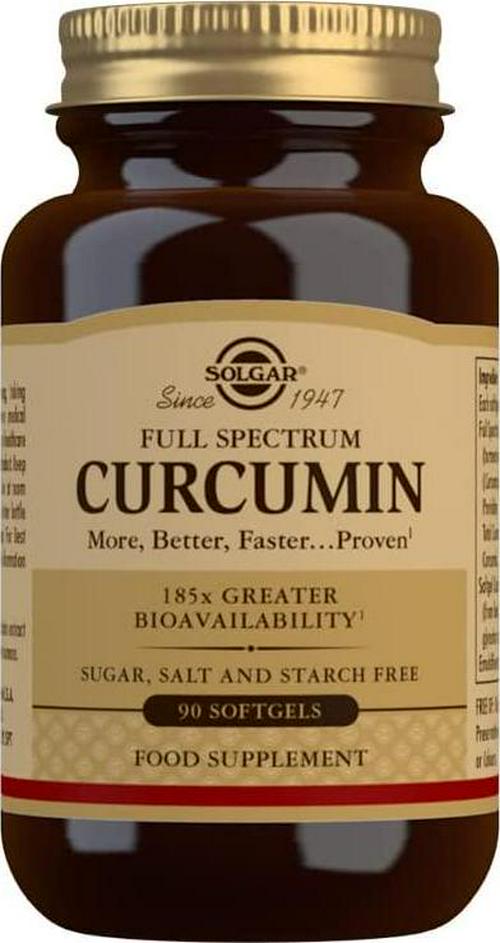 Solgar Full Spectrum Curcumin Liquid Extract, 90 Softgels - Faster Absorption - Brain, Joint and Immune Health - Long Lasting Support - Non GMO, Gluten Free, Dairy Free - 90 Servings